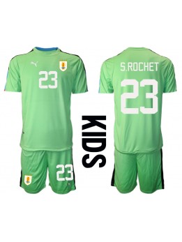 Billige Uruguay Sergio Rochet #23 Keeper Hjemmedraktsett Barn VM 2022 Kortermet (+ Korte bukser)